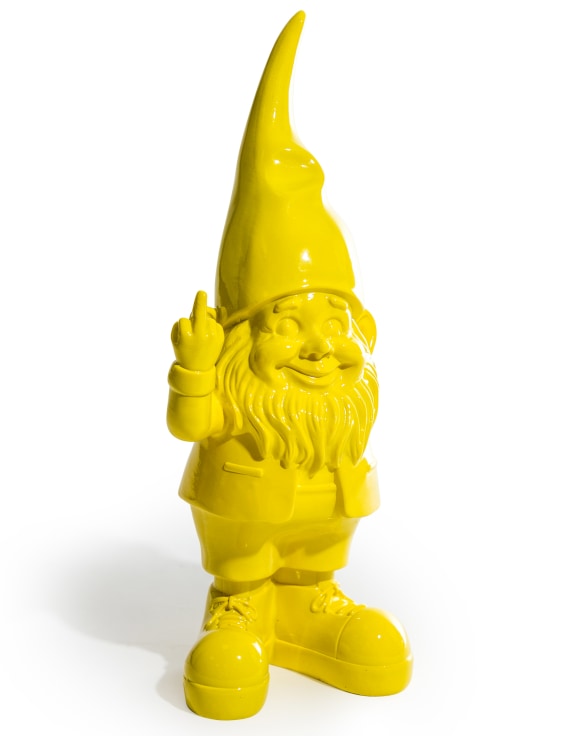 Medium Bright Yellow 'Naughty Gnome' Figure