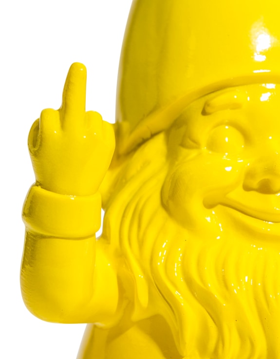 Medium Bright Yellow 'Naughty Gnome' Figure