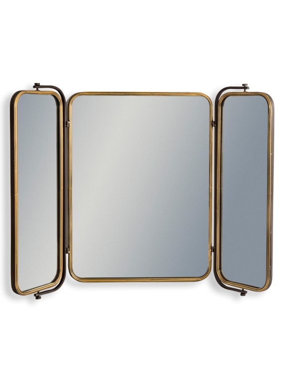 Industrial Large 3 fold Wall Mirror