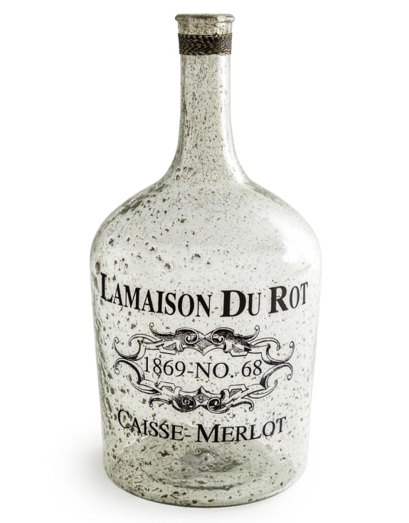 Extra Large Bubbled Glass 'La Maison Du Rot' Bottle/ Vase
