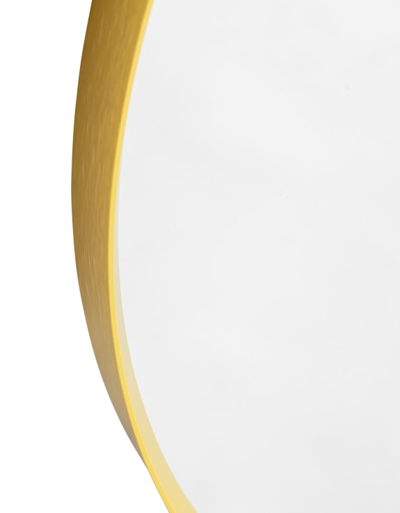 Large Round Gold Metal Flare-Framed Broadway Wall Mirror