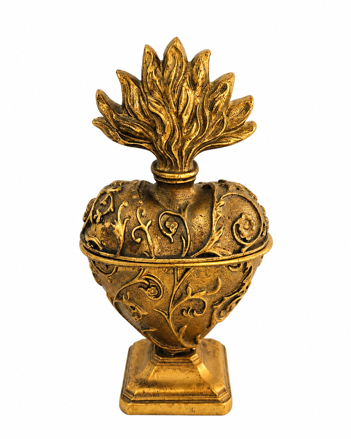 Decorative gold urn with intricate detail