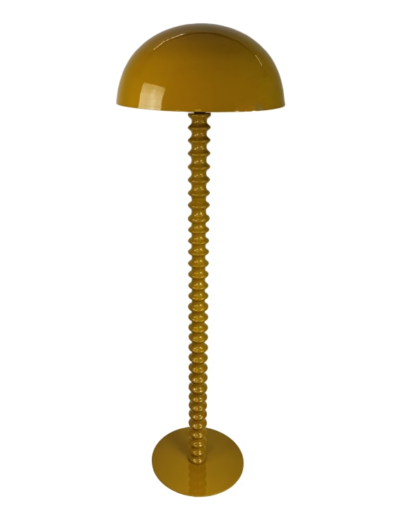 Mustard Yellow Ribbed Floor Lamp