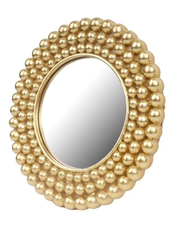 Gold Multi Ball Framed Small Wall Mirror