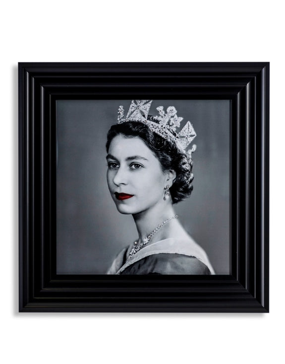 Queen Elizabeth Print in Matt Black Frame
