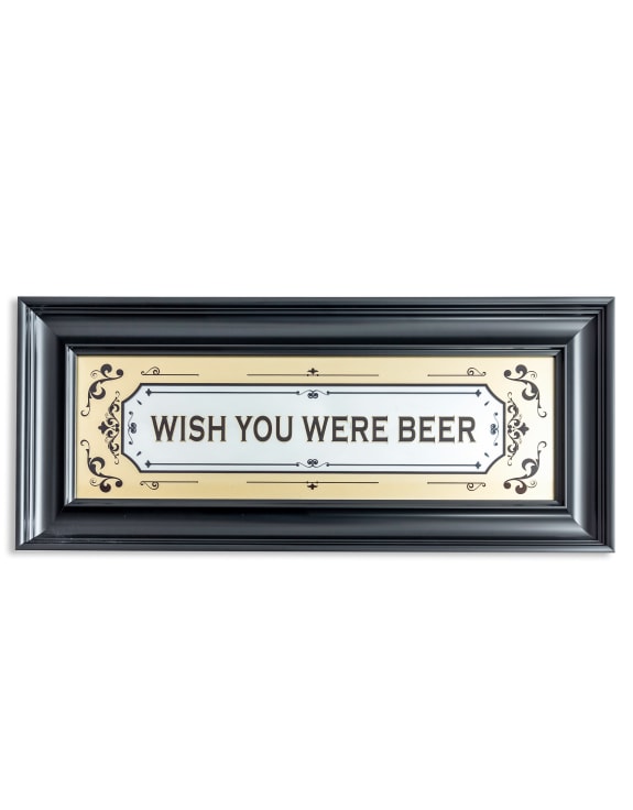 Large Mirrored 'Wish you were Beer' Wall Sign