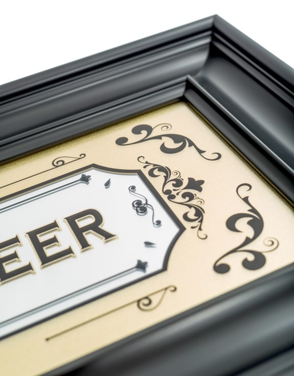 Large Mirrored 'Wish you were Beer' Wall Sign
