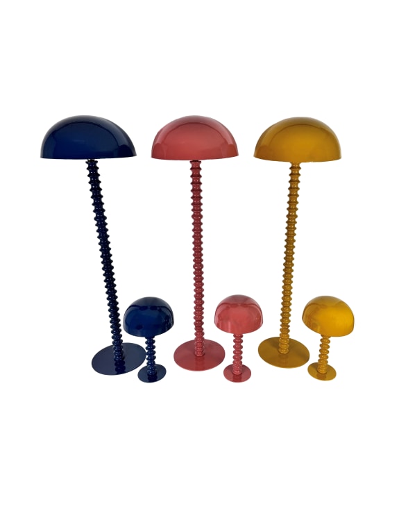 Terracotta Pink Ribbed Floor Lamp