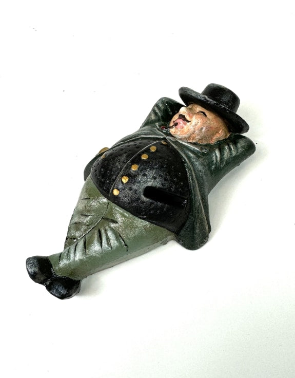 Cast Iron Rich Man 'Fat Cat' Coin Bank