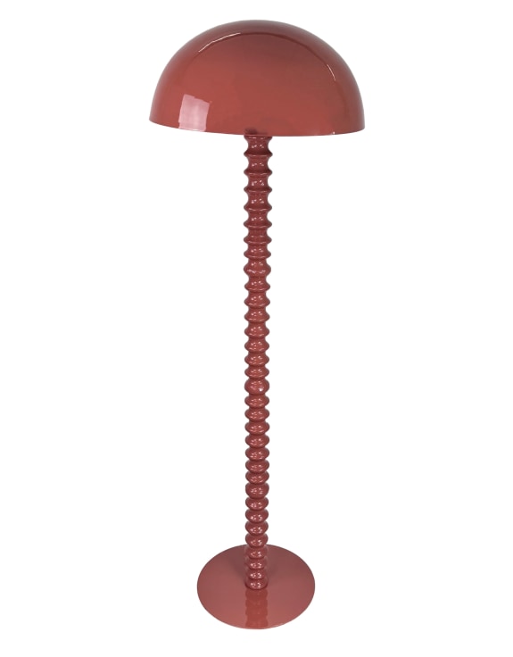 Terracotta Pink Ribbed Floor Lamp